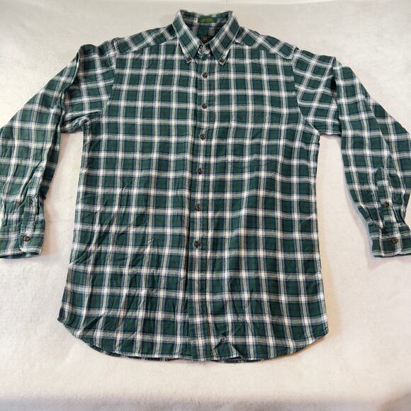 Club Room Flannel Button Shirt Men's M 100% Cotton Long Sleeve Buttondown Collar - Picture 1 of 9